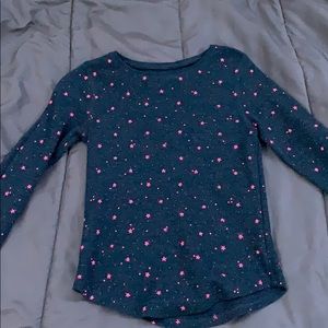 black Long sleeve T with stars front and back